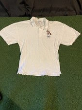Vtg 90s Warner Bros Looney Tunes White Polo Golf Shirt an Embroidered Taz
