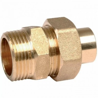 Thermador 341GC1212 - Verbindungsfitting Messing gerade zum Löten - M 3/8'' - Ø 12 mm