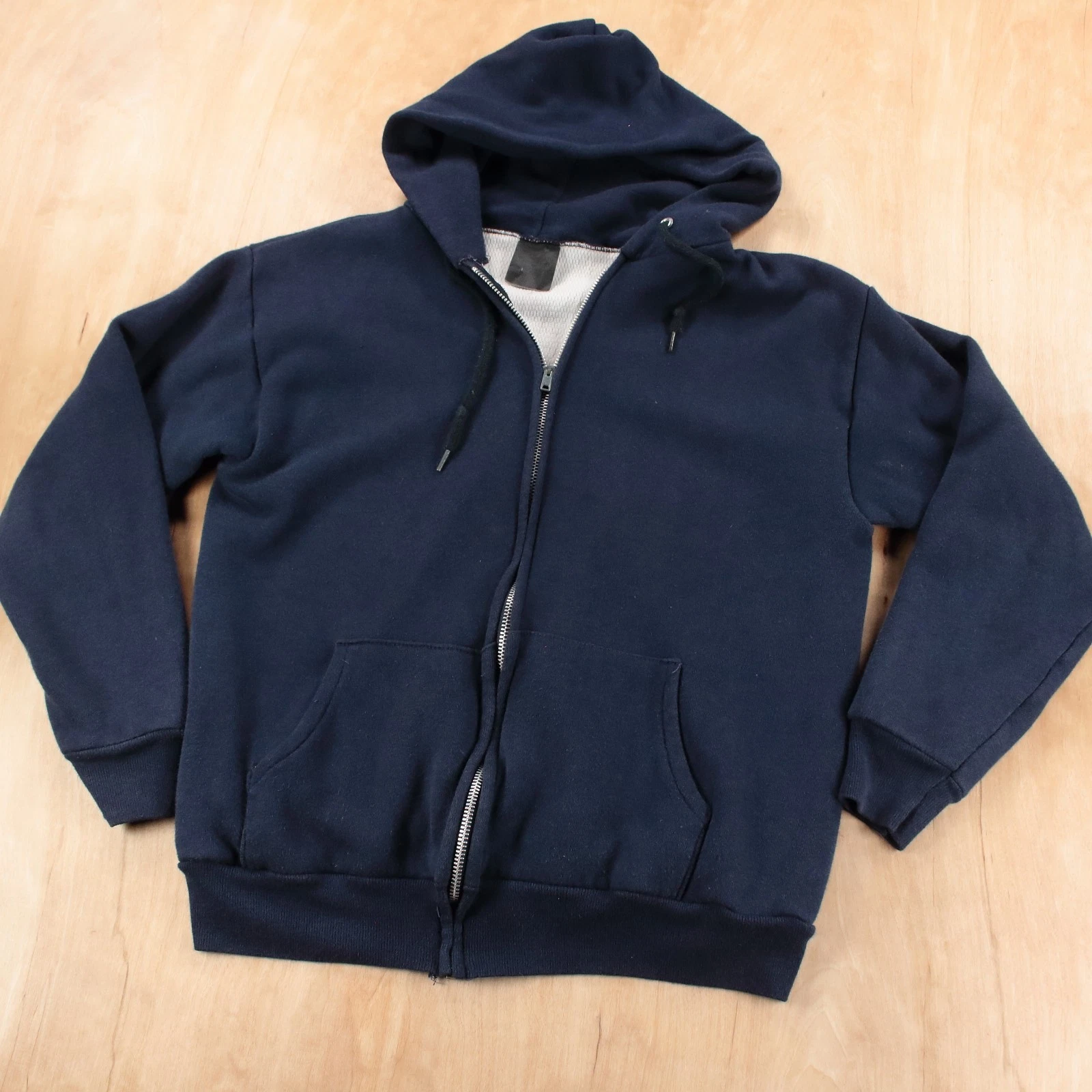 vtg STEINWURTZEL thermal lined cotton acrylic full zip hoodie sweatshirt SMALL