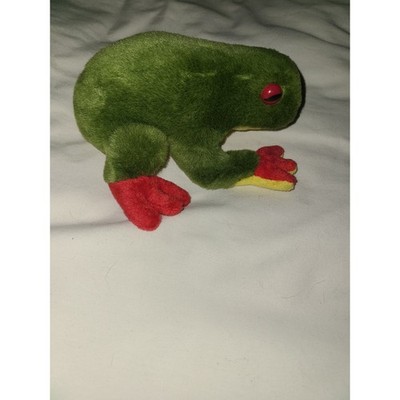 Dougal Frog Plush Toy Green Red Yellow Small Stuffed Animal 1998
