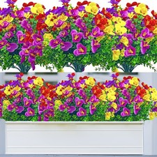 Artificial Flowers for Outdoors Faux Shrubs,20 Bundles UV Resistant Outdoor F...