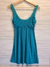GUESS Teal Mini Dress Juniors M Lace Trim Sleeveless Stretch Knit