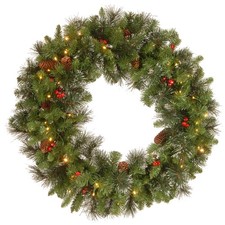 National Tree Company 30in Pre-Lit Crestwood Spruce Christmas Wreath