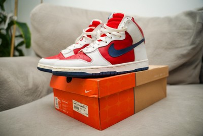 Vintage 2003 Nike Dunk High LA Clippers White Rapid Blue Red Size 11 US!
