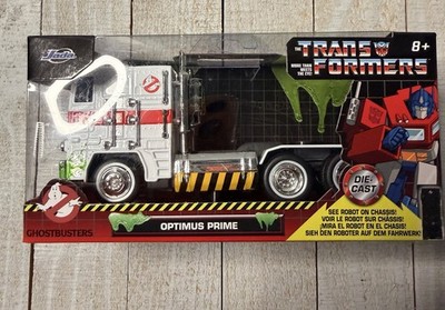 Ghostbusters X Transformers Optimus Prime Diecast Vehicle Mashup by Jada, New