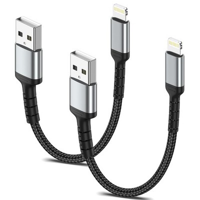 ULIFTUS USB Lightning Cable Short [MFi Certified], 0.3 m Nylon iPhone Charging