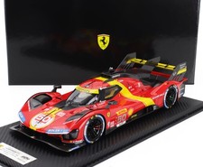 Modelo Auto Estático BBR Ferrari 499P Wec Sebring 2023 Fuego Molina Escala 1/18