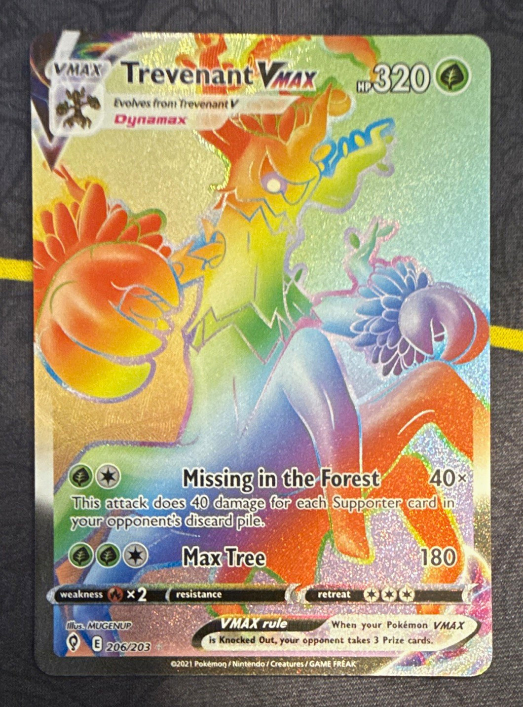 Trevenant VMAX Secret Rare 206/203 SWSH07 Holo English