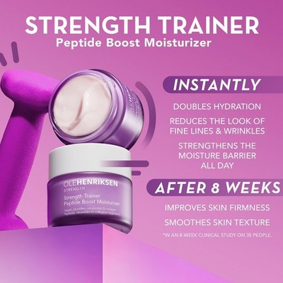 2 X Ole Henriksen Strenght Trainer Peptide Boost Moisturizer 0.5 oz /15 ML New