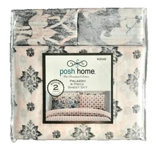 Posh Home King Size Sheet Set of 6 Palazzo 4 King Pillowcases Fitted Flat Pink