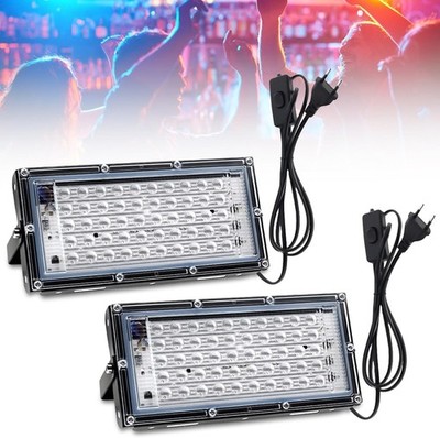 2 Stück 50W LED Schwarzlicht Strahler Wasserdicht für Bar Disco Party
