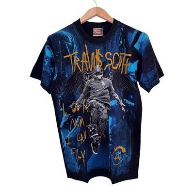 Rare Travis Scott  Look Mom I Can Fly  Cactus Jack AOP T-shirt Single Stitch M