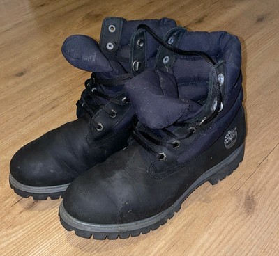 Timberland 650 Puffer Boots Mens Boys Black Down Leather Rare Size