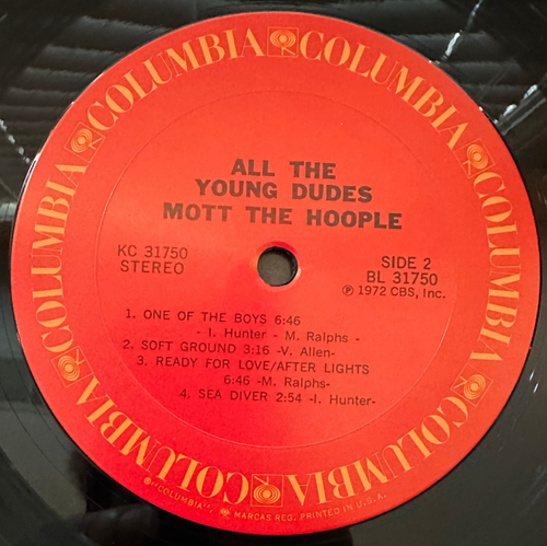 Mott The Hoople All The Young Dudes Vinyl LP Album from 1972 in VG+ Condition - Picture 4 of 4