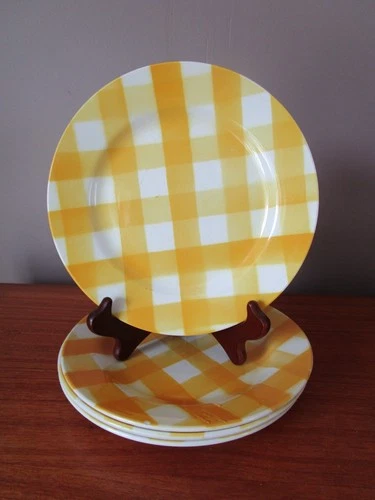 4 DIGOIN SARREGUEMINES FLAT PLATES SCOTTISH MODEL YELLOW TILES