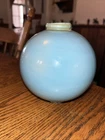 Antique Delphite Blue Swirl Milk Glass Barn/Farm Round Lightning Rod Ball 5”
