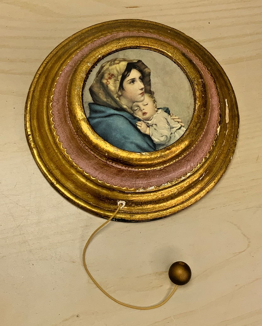 Reuge Swiss Pull String Hanging Wood Music Box Ave Maria Schubert
