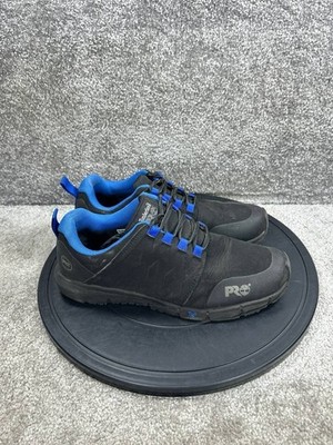 Timberland Pro Shoes Mens Size 10.5 Wide Radius Soft Toe Work Black Blue Mesh