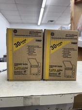 LOT OF 2 - GE 30-Amp 120/240-Volt Fused AC Disconnect Gray TF30RCP
