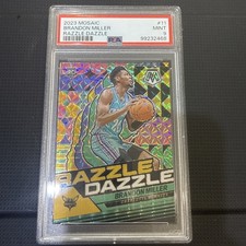 2023 Panini Mosaic Brandon Miller Razzle Dazzle Case Hit Rookie PSA 9 Hornets