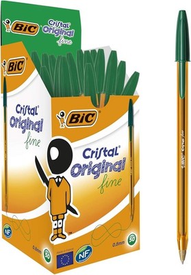 BIC Cristal Fine 0.8mm Green (Box 50)