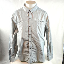 Eddie Bauer Shirt Mens 2XL Gray Long Sleeve Button Down Outdoor Hiking Fishing