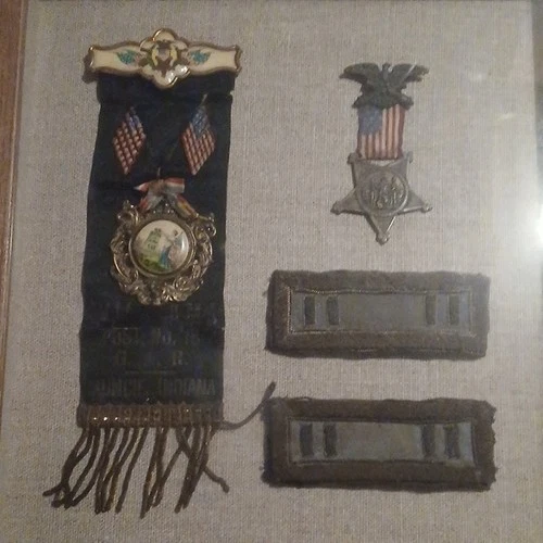 Grand Army of the Republic Medal Ribbon Badge Muncie Indiana Civil War