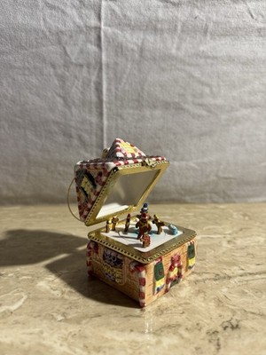 Mr Christmas TRINKET Music BOX CERAMIC GINGERBREAD Christmas Ornament, VTG
