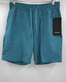 Lululemon Mens Teal Elastic Waist Drawstring Athletic Shorts Size Medium