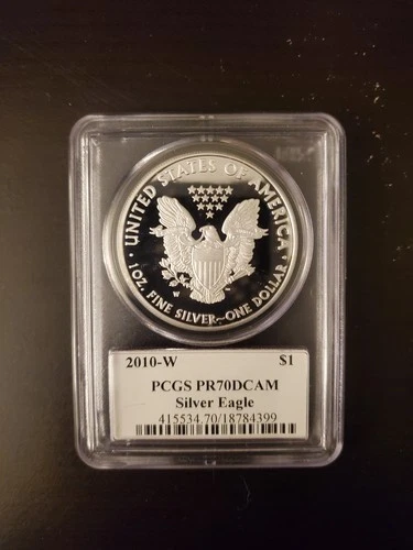 2010-W American Silver Eagle Coin 1 Oz PCGS PR70 Westpoint