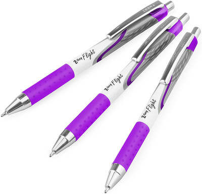 Classic Z-Grip Flight Ballpoint Pens - 1.2Mm - Purple - Pack of 3