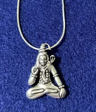 Lord Shiva in Meditation Silver Pendant India