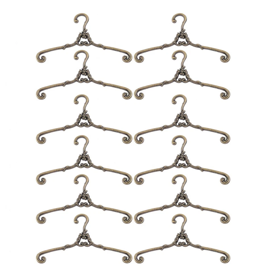 12Pcs Mini Doll Clothes Hangers Dress Hangers for Organized Wardrobe