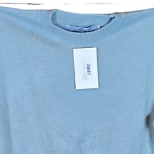 Boston Scott Mens 100 Cashmere Sweater Pullover Crew Neck Light Blue Medium