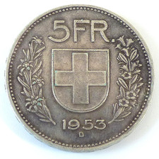 5 Franken, Silber, 1953 B, Schweiz (1349)