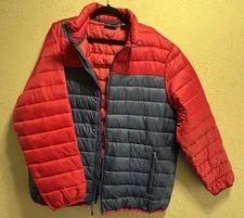 Swiss Tech Puffer Jacket SM40601Y Men's XL Inside Pocket Foldable Red/Navy