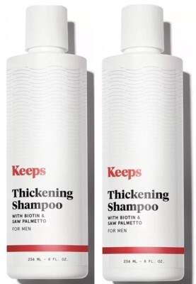 2 PACK!!! Keeps Men's Hair Growth Thickening Shampoo, 8oz, 236ml ×2 ￼