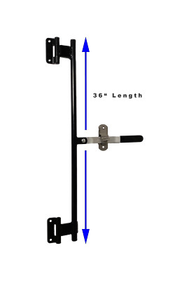 36'' Aluminum Black Cargo Trailer Swing Door Hinged Cam Bar Lock Hasp Utility