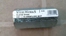 SteelWorks 70109 Plated Steel 3/4"-10 Coupling Nut, FREE SHIPPING