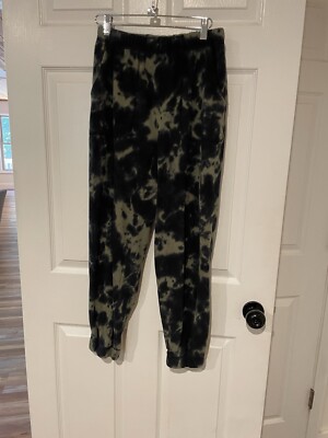 SANCTUARY Black Bleach Tie Dye Joggers Sweat Pants SMALL Black