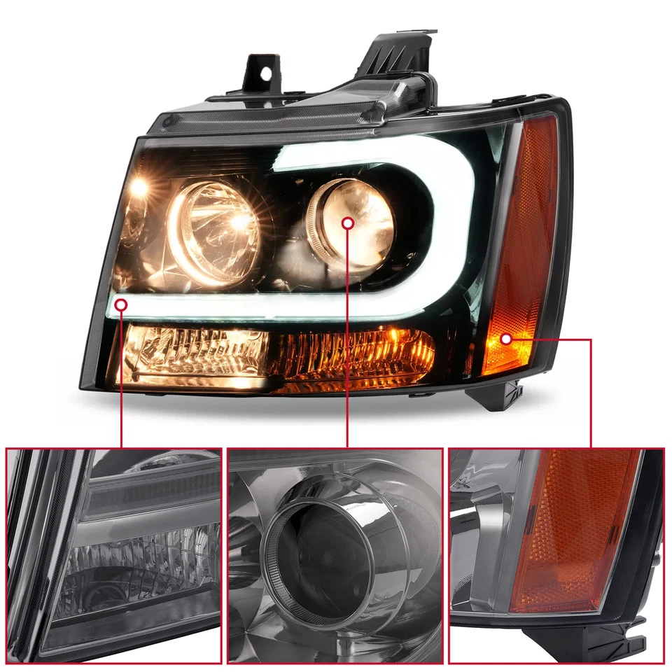 Faros para proyector Avalanche/Suburban/Tahoe 2007-2014 barra LED IZQUIERDA+DERECHA Foto 4 de 4