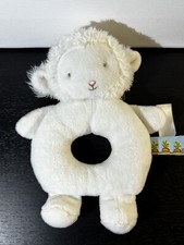 BUNNIES BY THE BAY Plush Bunny Lamb Sheep Rattle White  Cream