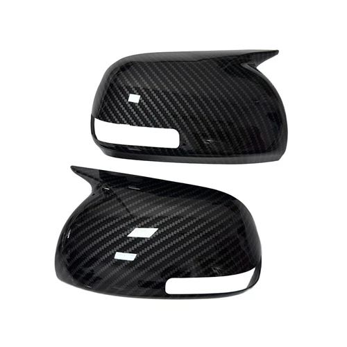 For Toyota RAV4 2009-2012 Black/Carbon Ox Horn Rearview Mirror Cover Shell Caps - Foto 16 di 18