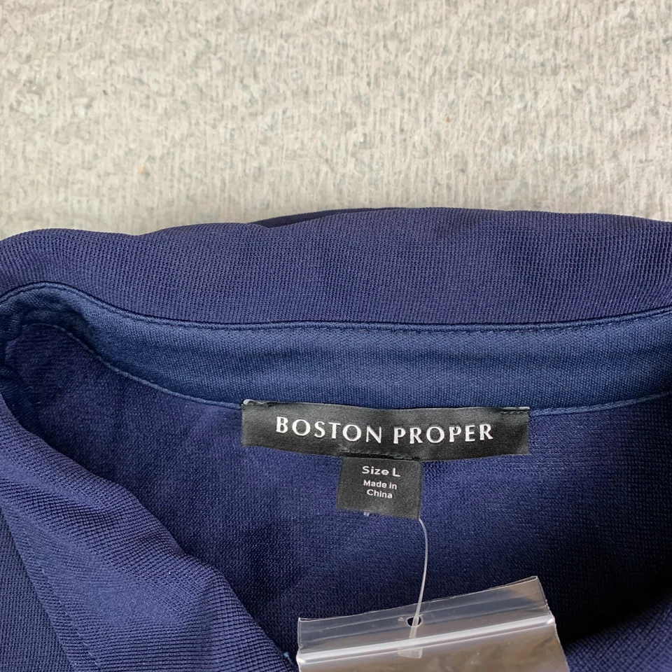 Vestido Boston Proper para mujer L frontal cremallera bolsillos de carga cintura ceñida mangas enrollables Foto 3 de 4