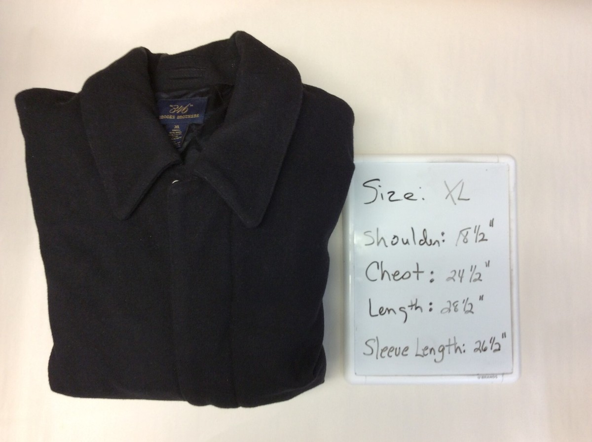 346 Brooks Brothers Mens Black Full Zip Wool Jacket Size XL b | eBay