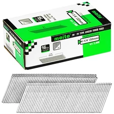 meite 16 Gauge Angled Finish Nails for cabinet building, picture frame assembly