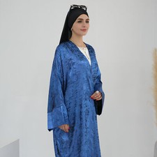 Maxi abito aperto Ramadan donna caftano Dubai Turchia abaya cardigan musulmano kimono