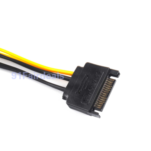 SATA 15 pin Male to 8 pin 6+2 PCI-Express PCIe Video Graphic Card Power Adapter - Picture 5 of 6