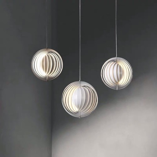 Lampadario da soffitto a sospensione Attacco E27 Moderno Elegante Luna Moon - Foto 6 di 12