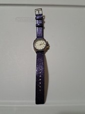 177. New Battery Working Ladies Sparkly Purple Watch With A 7" Glittery Band